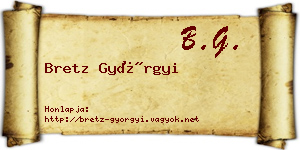 Bretz Györgyi névjegykártya