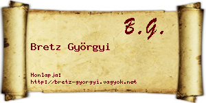 Bretz Györgyi névjegykártya